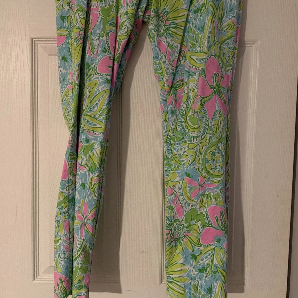 Lilly Pulitzer Kelly‎ Skinny Ankle Pants Coconut Jungle Size 12